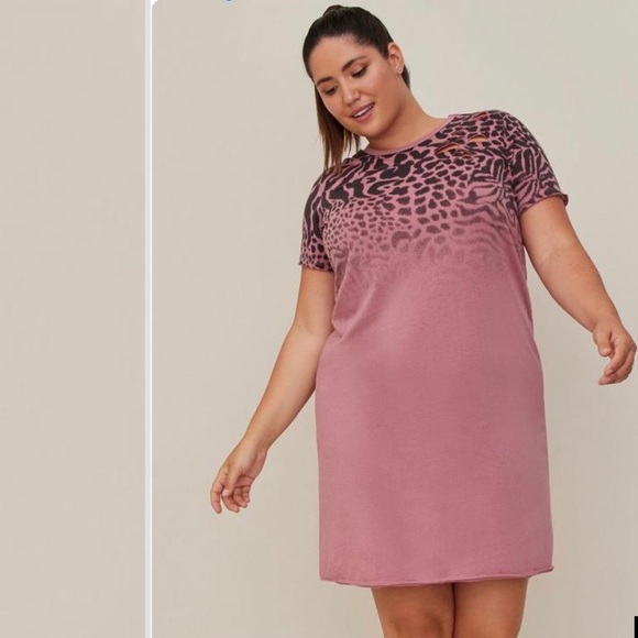 torrid Dresses & Skirts - NWT! TORRID pink black leopard deconstructed dress, 1X.